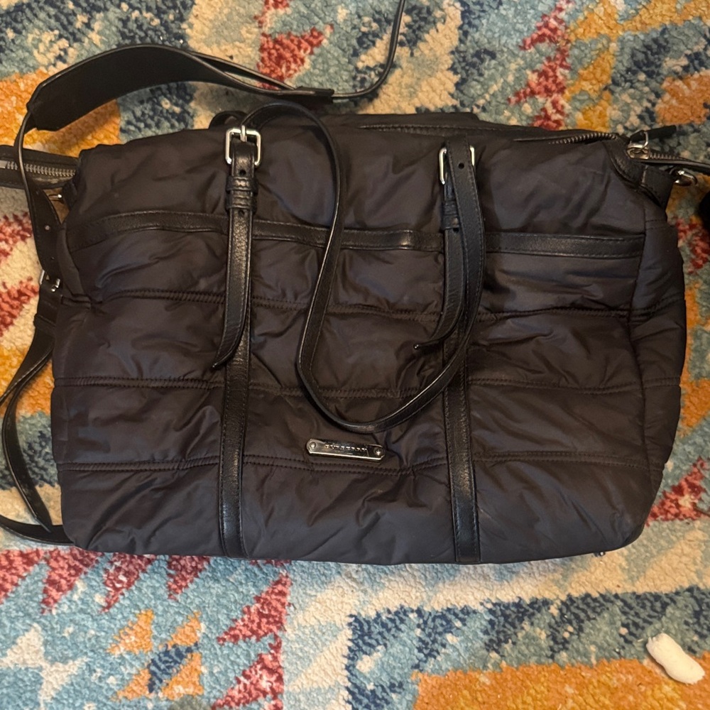 Burberry Black Quilted diaper Bag Abbey style